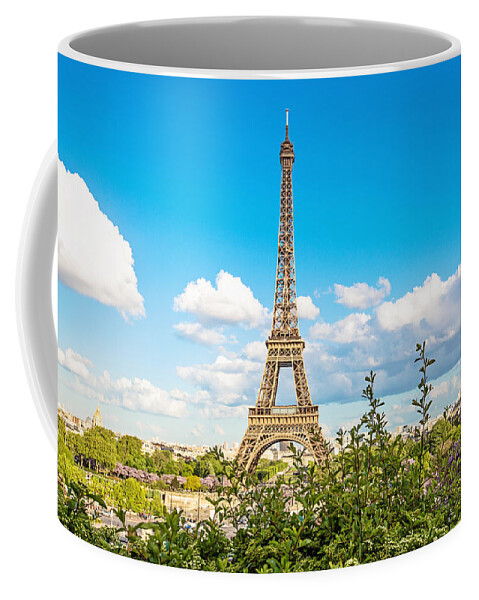 Eiffel Tower Coffee Mug featuring the photograph Cloud 9 - Eiffel Tower - Paris, France by Melanie Alexandra Price