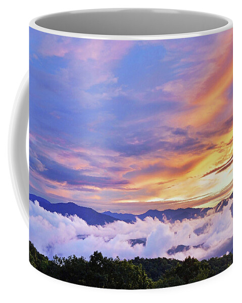 Sunset Coffee Mug featuring the photograph Clouds and Color Sunset by Alan Lenk