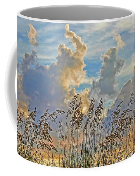 Seaoats Coffee Mug featuring the photograph Clouds And Seaoats by HH Photography of Florida