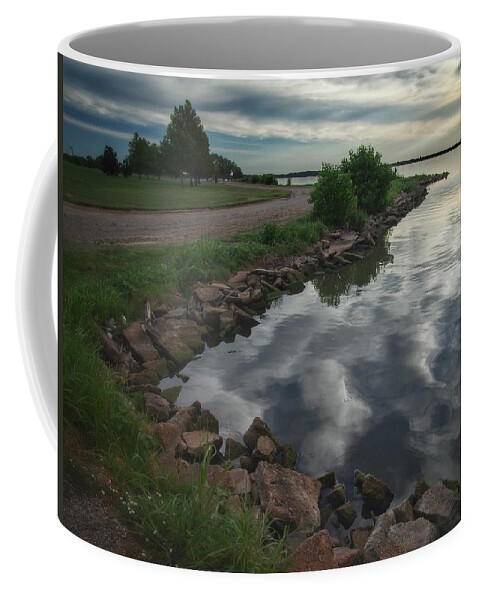 Lake Overholser Coffee Mug featuring the photograph Clouds in the Waters by Buck Buchanan