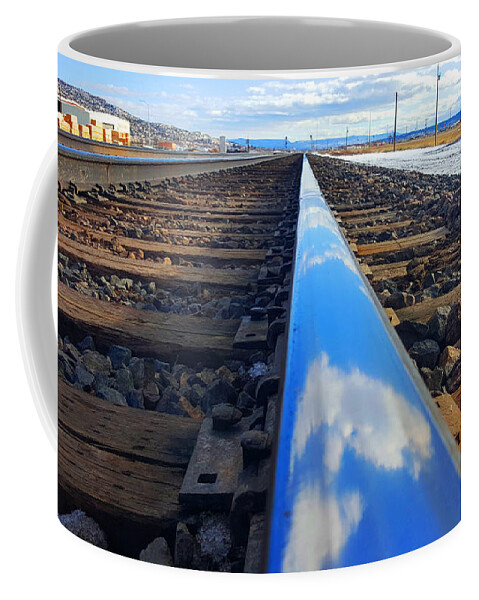 Southwest Landscape Coffee Mug featuring the photograph Clouds on the rail by Robert WK Clark