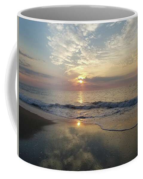 Water Coffee Mug featuring the photograph Clouds on the Sand by Robert Banach
