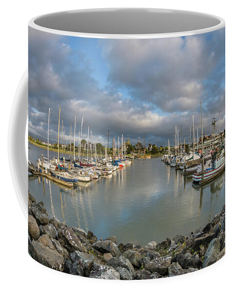 Woodley Island Marina Coffee Mug featuring the photograph Clouds over the Marina by Greg Nyquist