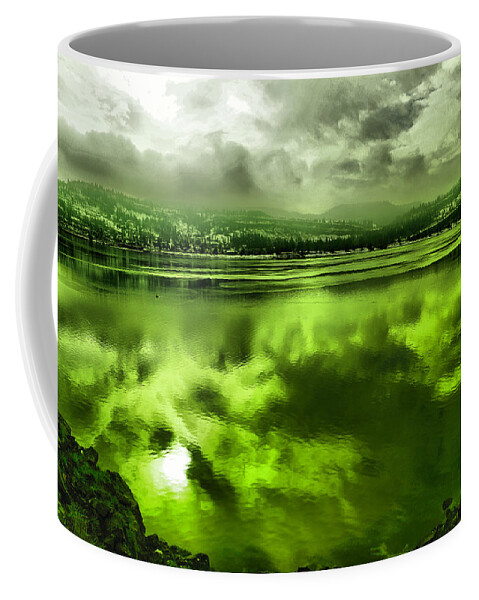 Columbia River Coffee Mug featuring the photograph Clouds reflecting off the Columbia by Jeff Swan