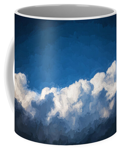 Clouds Coffee Mug featuring the photograph Clouds Stratocumulus Blue Sky Painted BW 3 by Rich Franco