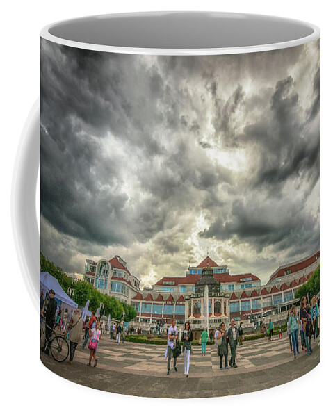 Baltic Coffee Mug featuring the photograph Cloudy sky in Sopot by Mariusz Talarek