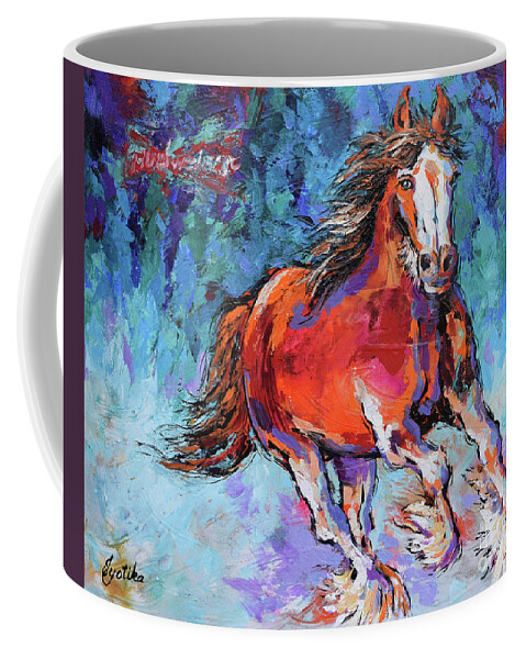  Coffee Mug featuring the painting Clydesdale by Jyotika Shroff