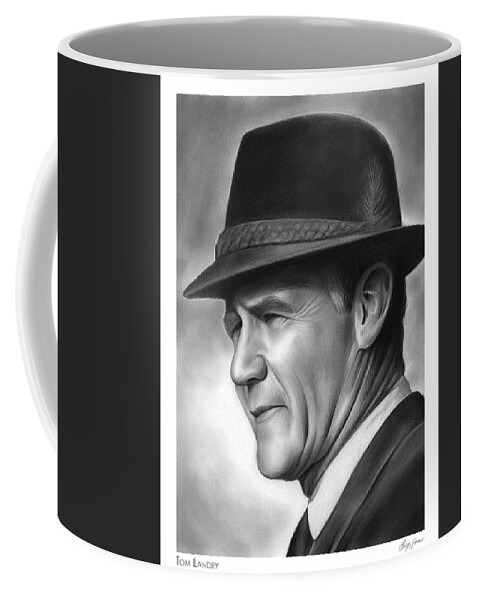 Football Coffee Mug featuring the drawing Coach Tom Landry by Greg Joens