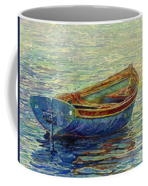 Rowboat Coffee Mug featuring the painting Coastal Lullaby by Hailey E Herrera