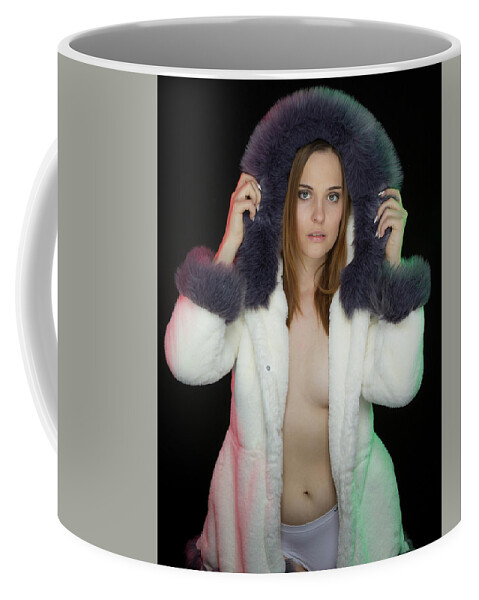 Sexy Coffee Mug featuring the photograph Coat Boudoir by La Bella Vita Boudoir