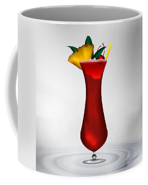 Cocktail Coffee Mug featuring the digital art Cocktail Red Surprise by Gina Koch