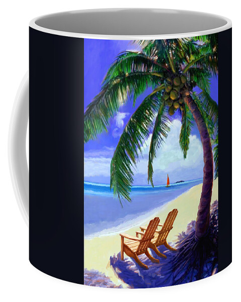Beach Scene Coffee Mug featuring the painting Coconut Palm by David Van Hulst
