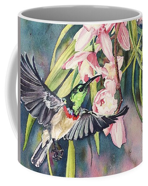 Colibri Coffee Mug featuring the painting Colibri by Francoise Chauray