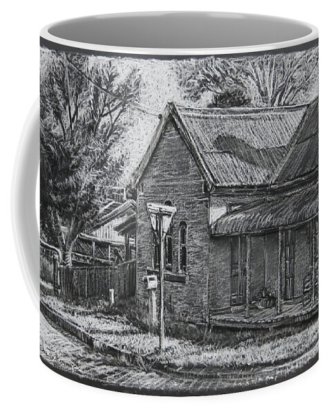 House Coffee Mug featuring the drawing Collette's dream by Jon Falkenmire