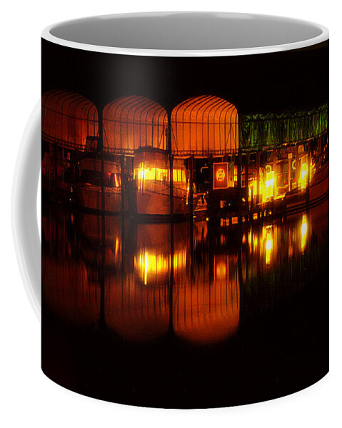 Clay Coffee Mug featuring the photograph Colonial Beach Docks After Dark by Clayton Bruster