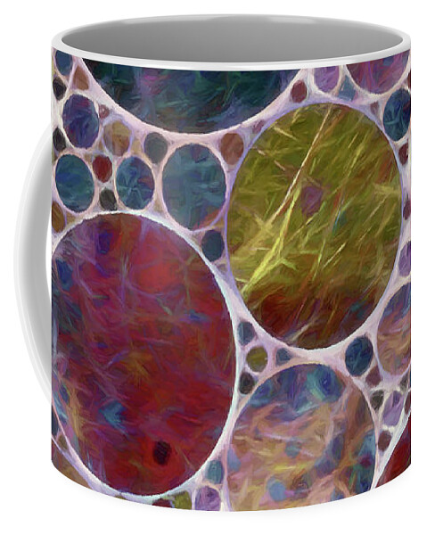 Lenaowens Coffee Mug featuring the digital art Colorful Abstract by Lena Owens - OLena Art Vibrant Palette Knife and Graphic Design
