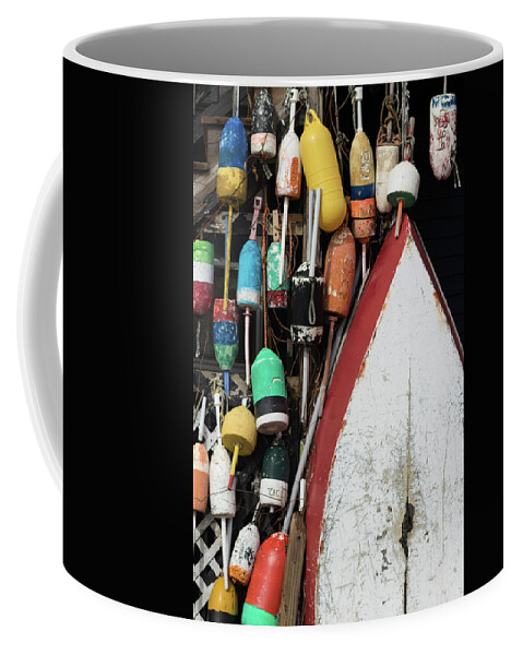 Cape Porpoise Coffee Mug featuring the photograph Colorful Buoys at Cape Porpoise by Kristen Wilkinson
