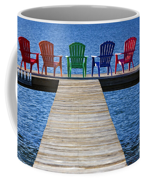 Chairs Coffee Mug featuring the photograph Colorful Chairs by Inga Spence