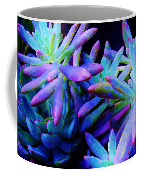 Succulents Coffee Mug featuring the photograph Colorful Dancing Succulents by Sharon Ackley