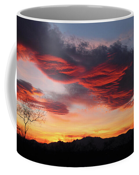 Dawn Coffee Mug featuring the photograph Colorful Dawn Over New Mexico's Peloncillo Mountains by Steve Wolfe