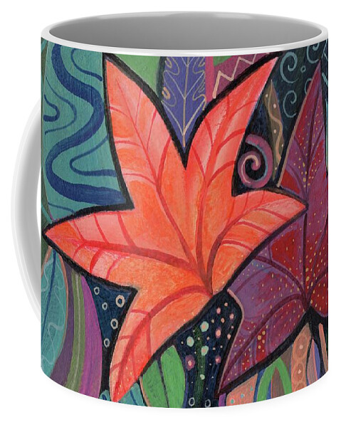 Leaves Coffee Mug featuring the painting Colorful Fall by Helena Tiainen