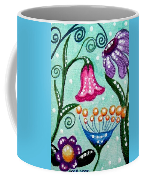 Floral Coffee Mug featuring the painting Colorful Flowers by Monica Resinger