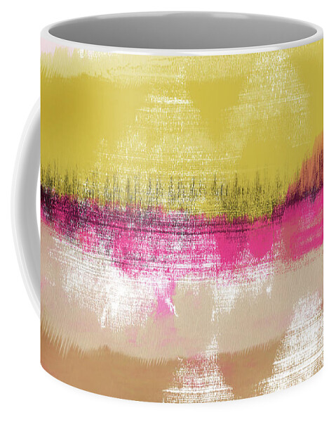 Abstract Coffee Mug featuring the painting Colorful Landscape 28- Art by Linda Woods by Linda Woods