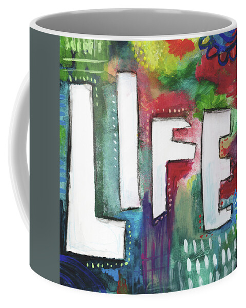 Outsider Coffee Mug featuring the painting Colorful Life- Art by Linda Woods by Linda Woods