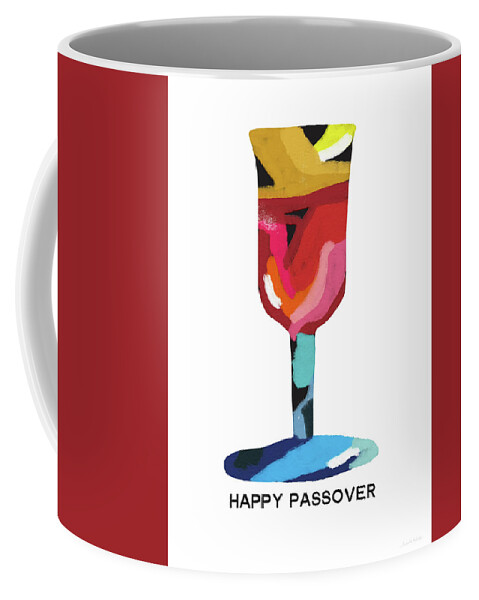 Passover Card Coffee Mug featuring the mixed media Colorful Passover Goblet- Art by Linda Woods by Linda Woods