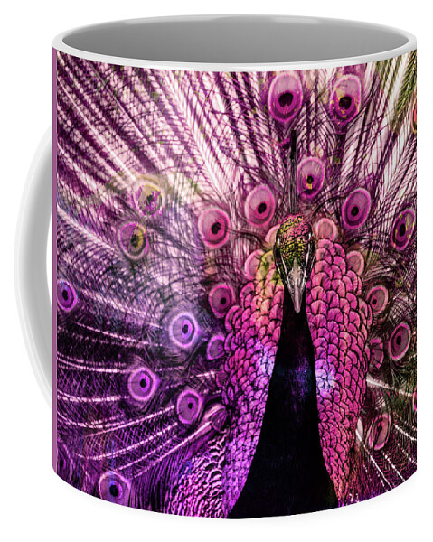 Peacock Coffee Mug featuring the digital art Colorful peacock by Gabi Hampe