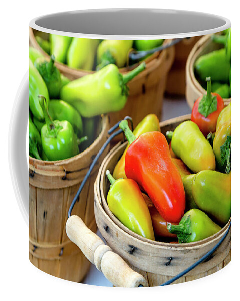 Baskets Coffee Mug featuring the photograph Colorful Peppers by Teri Virbickis