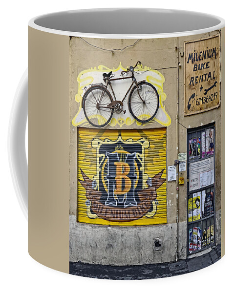 Signage Coffee Mug featuring the photograph Colorful Signage In Palma Majorca Spain by Rick Rosenshein
