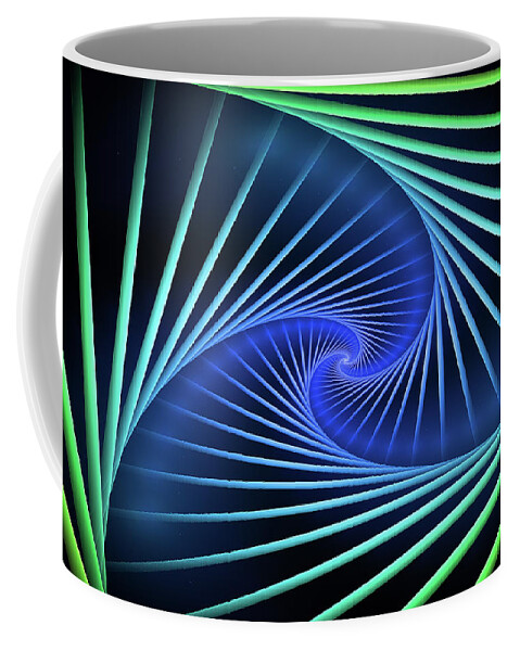 Black Coffee Mug featuring the digital art Colorful spiral by Tim Abeln