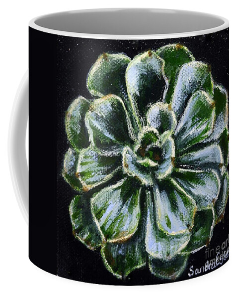 Succulent Coffee Mug featuring the painting Colorful Succulent by Sandra Estes