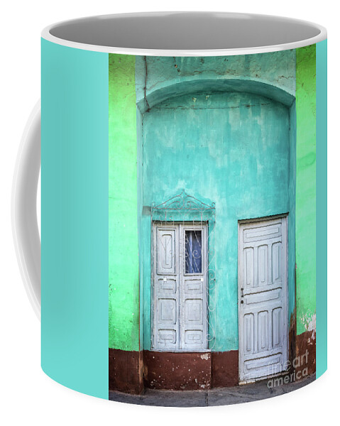 Door Coffee Mug featuring the photograph Colorful house in Trinidad, Cuba by Delphimages Photo Creations