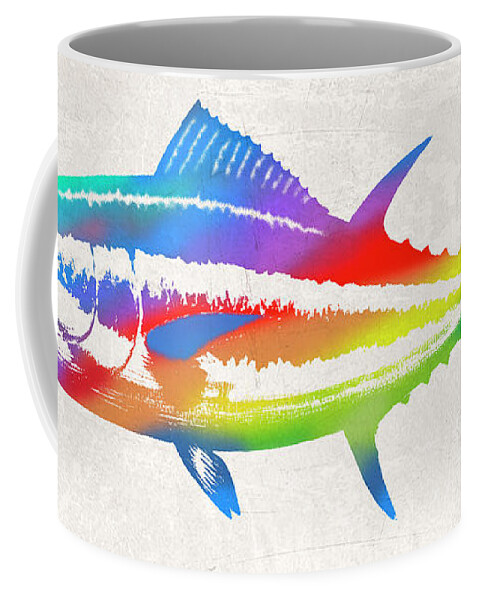 Tuna Coffee Mug featuring the digital art Colorful Tuna by Guy Crittenden