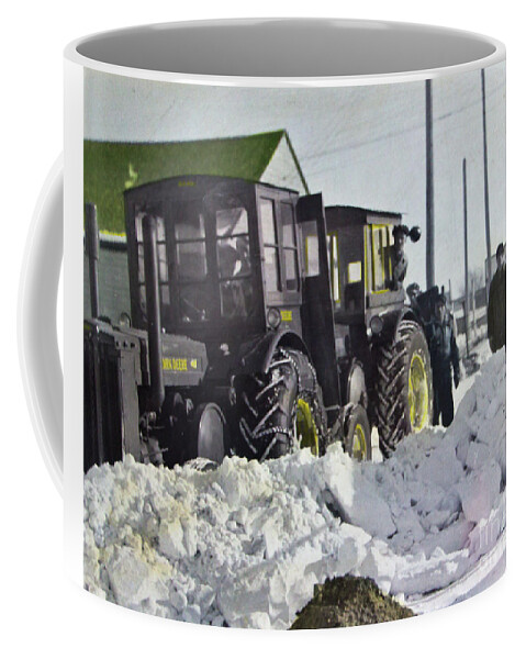 Color Coffee Mug featuring the photograph Colorized Tractors By Grandpa II - 1949 by Al Bourassa
