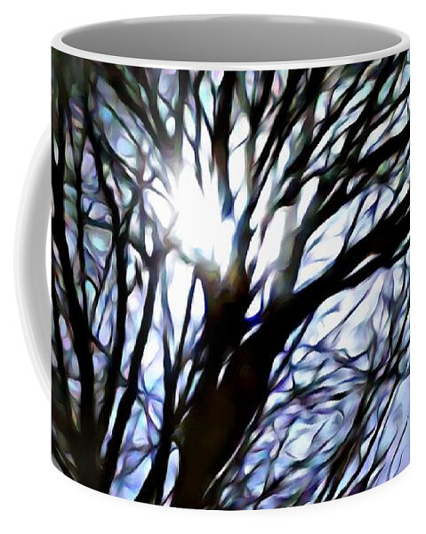 Tree Coffee Mug featuring the digital art Colors in the Fog by Paisley O'Farrell