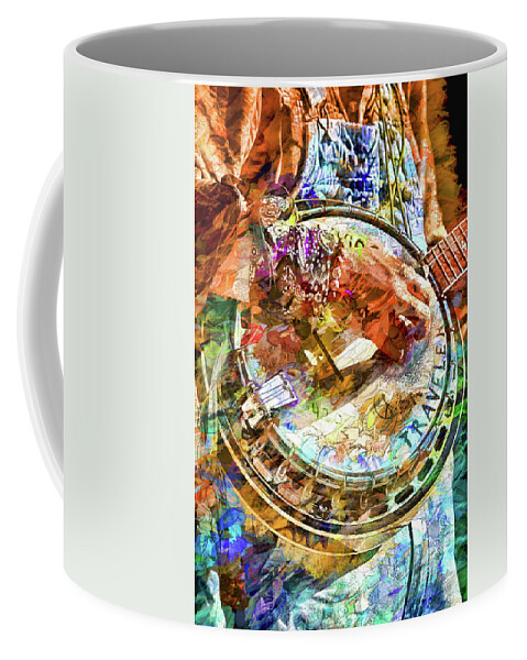 Buskers Coffee Mug featuring the photograph Colors of a Banjo Busker by John Haldane