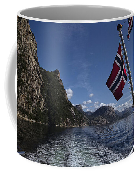 Lighthouse Coffee Mug featuring the photograph Colors of Norway by Lucinda Walter