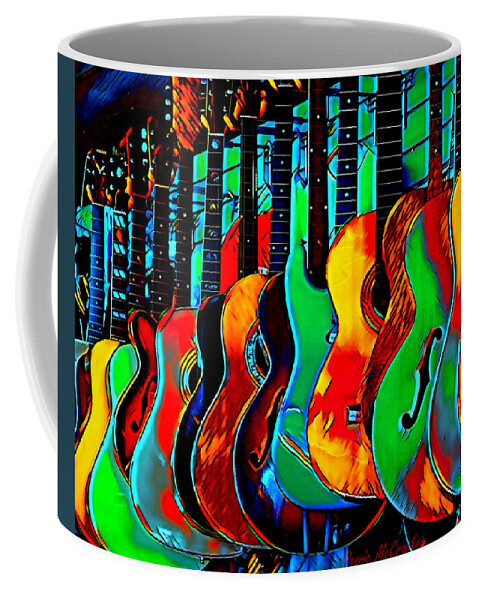 Guitars Coffee Mug featuring the digital art Colour of Music by Pennie McCracken