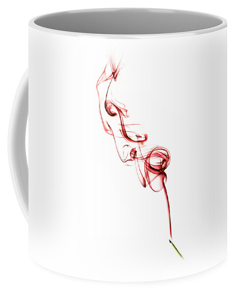 Smoke Coffee Mug featuring the photograph Coloured Smoke - Red by Nick Bywater