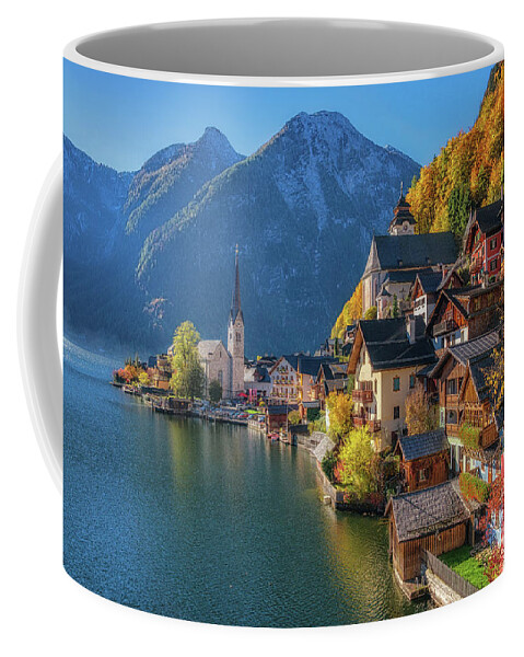 Alpine Coffee Mug featuring the photograph Colourful Hallstatt by JR Photography