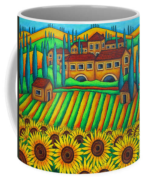 Tuscany Coffee Mug featuring the painting Colours of Tuscany by Lisa Lorenz