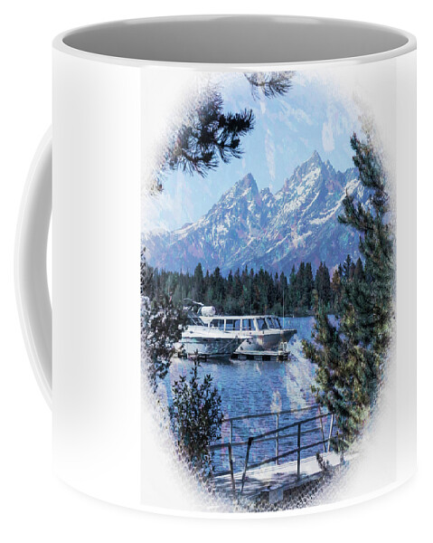 Colter Coffee Mug featuring the photograph Colter Bay in the Tetons by Margie Wildblood