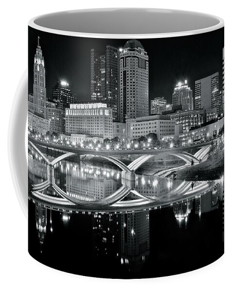 Columbus Coffee Mug featuring the photograph Columbus Ohio Black and White by Frozen in Time Fine Art Photography