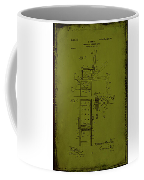 Patent Coffee Mug featuring the mixed media Combination Chair and Couch Patent Drawing by Brian Reaves