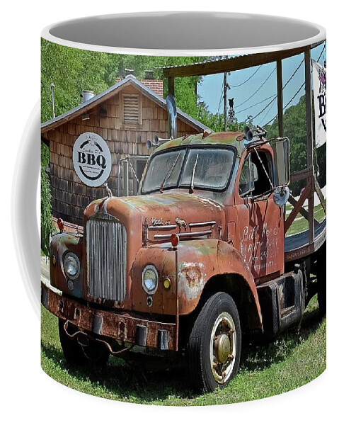 Bbq Coffee Mug featuring the photograph Come Hungry But Bring Your Own Chair by DigiArt Diaries by Vicky B Fuller
