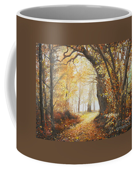 Autumn Coffee Mug featuring the painting Come with me by Sorin Apostolescu