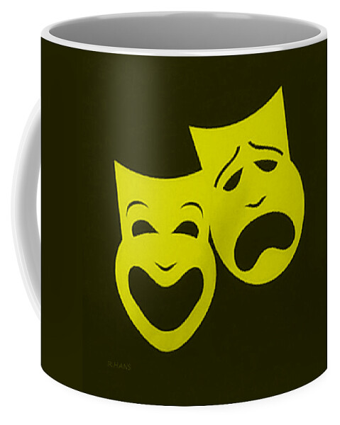 Comedy And Tragedy Coffee Mug featuring the photograph COMEDY n TRAGEDY YELLOW by Rob Hans